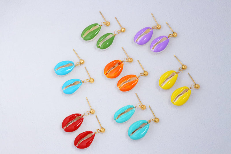 Shell earrings: Rainbow of seven colors by the ear, hiding the romance of the sea