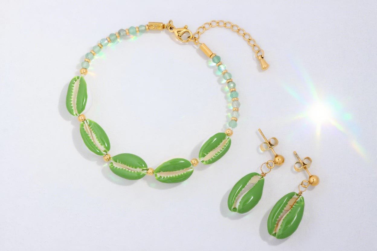 Rainbow Seashell Jewelry Set
