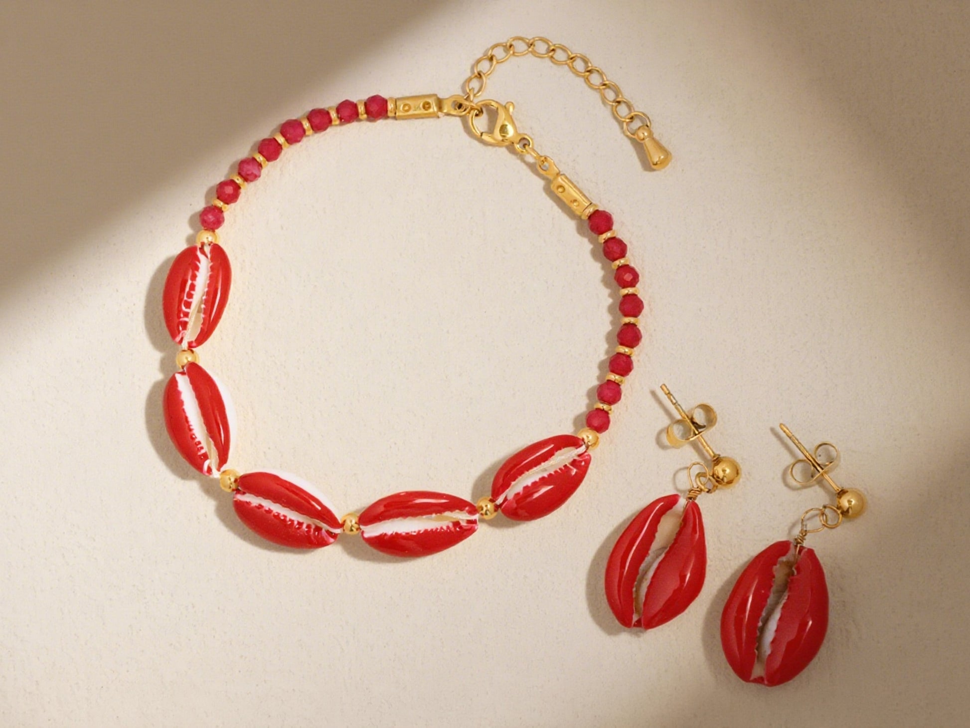 Rainbow Seashell Jewelry Set