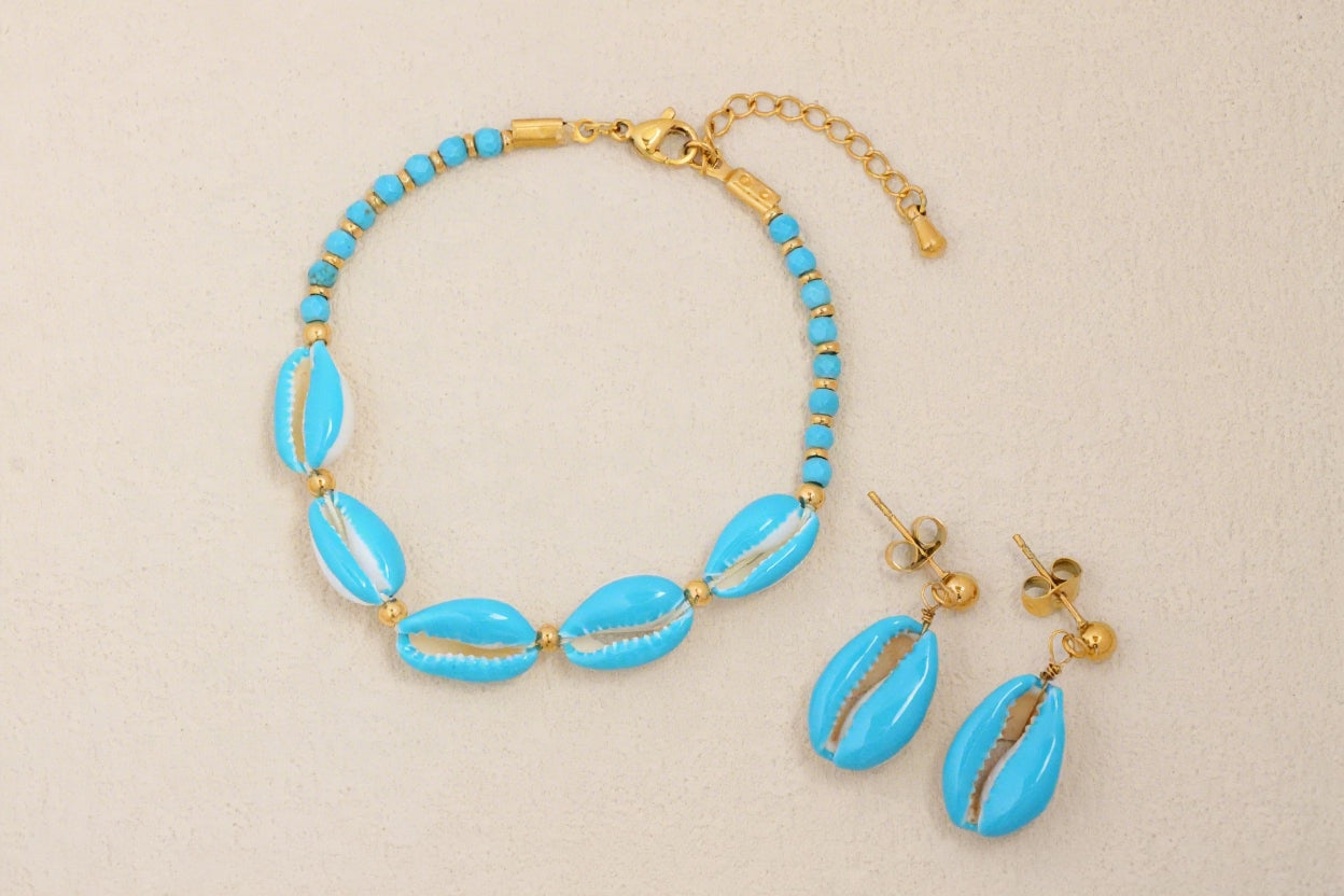 Rainbow Seashell Jewelry Set