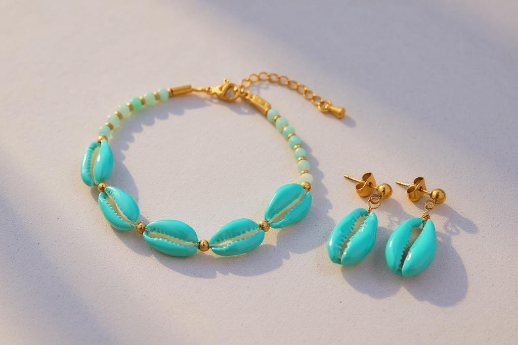 Rainbow Seashell Jewelry Set