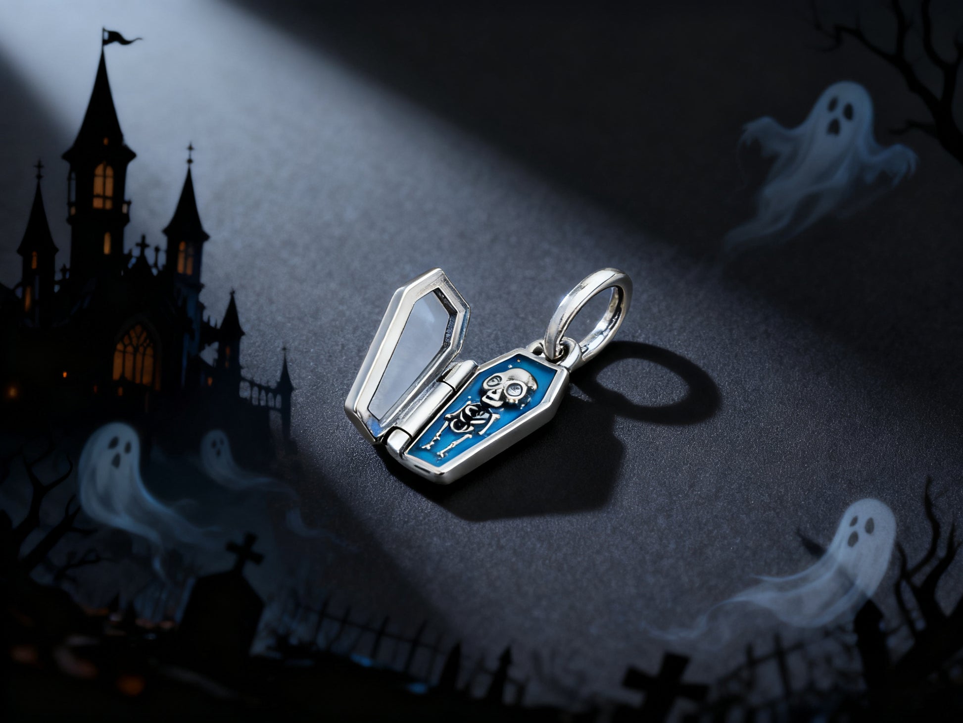 Halloween Subscription Bracelet, 925 Sterling Silver with Enamel Technology, Dark Fantasy Style Festival Exclusive Wrist Jewelry